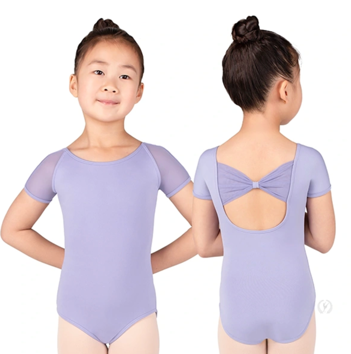 Girls Silhouette Mesh Bow Back Leotard - 4141