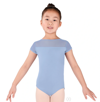 Girls Silhouette Mesh Crossover Back Leotard - 4145