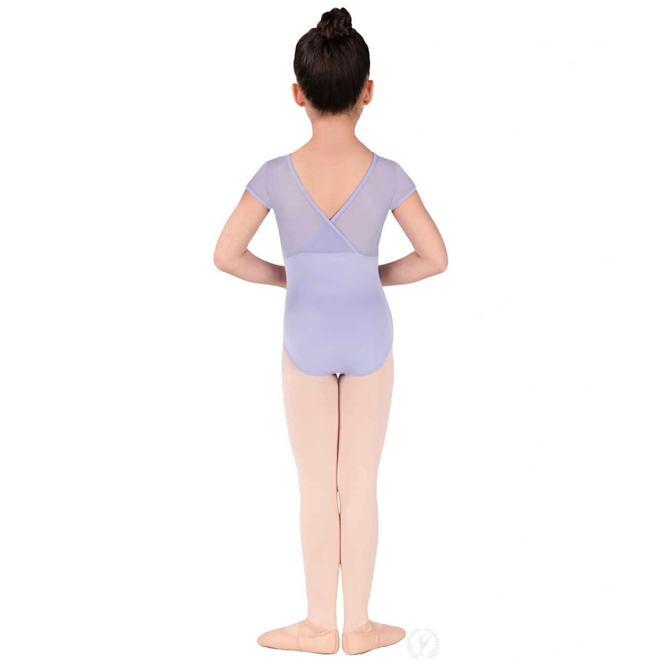 Girls Silhouette Mesh Crossover Back Leotard - 4145