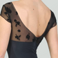 Patterned Mesh Cap Sleeve Leotard - 415