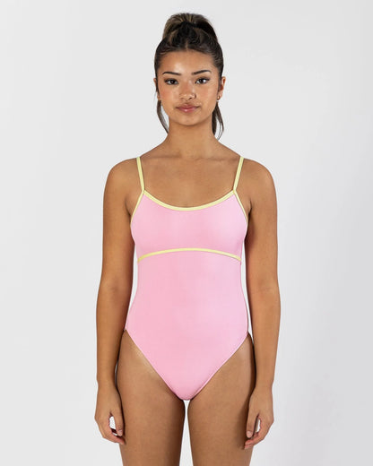 Girls Ariel Contrast Trim Camisole Leotard - IL140PC