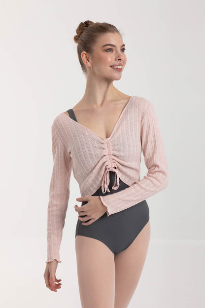 Brianna Gathered Long Sleeve Knit Top - 6598