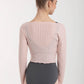 Brianna Gathered Long Sleeve Knit Top - 6598