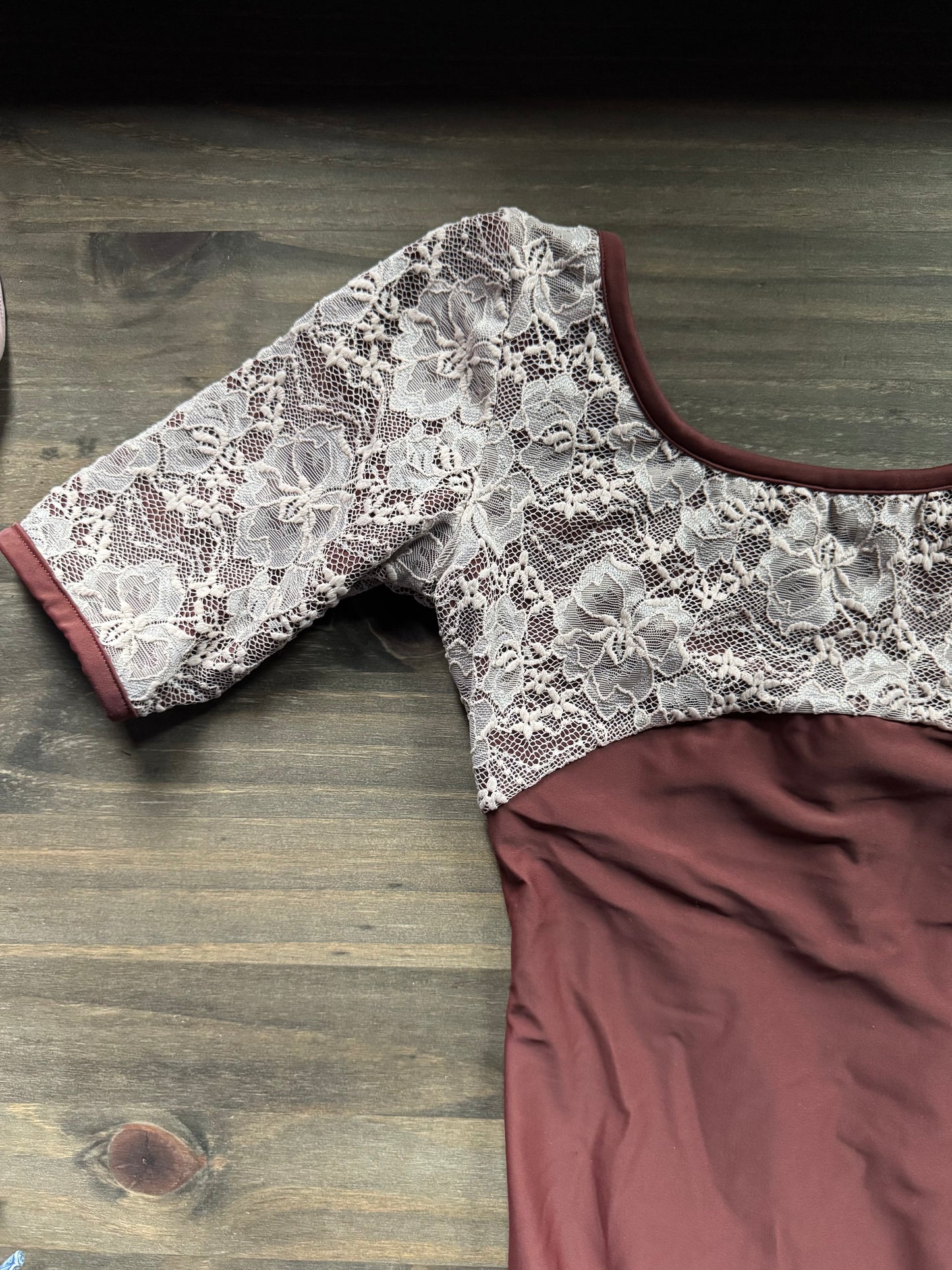 Letizia Lace Half Sleeve Leotard