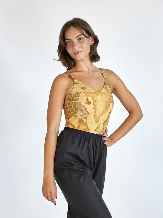Lucrezia Global Map Camisole Leotard