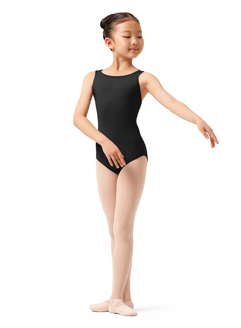 Girls Boatneck Tank Leotard with Strappy Back - M487C