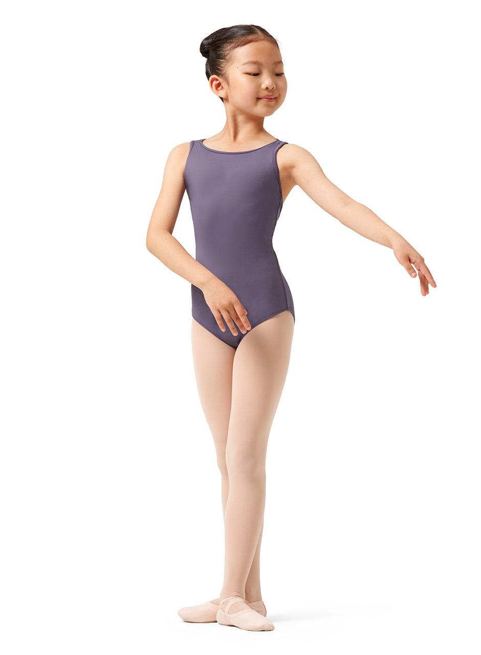 Girls Boatneck Tank Leotard with Strappy Back - M487C