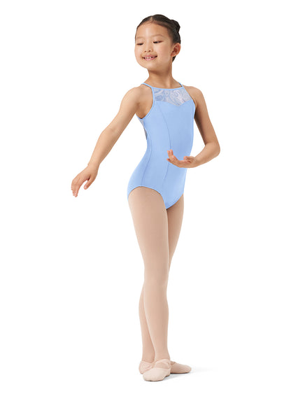 Girls Halter Leotard with Print Mesh - M807C