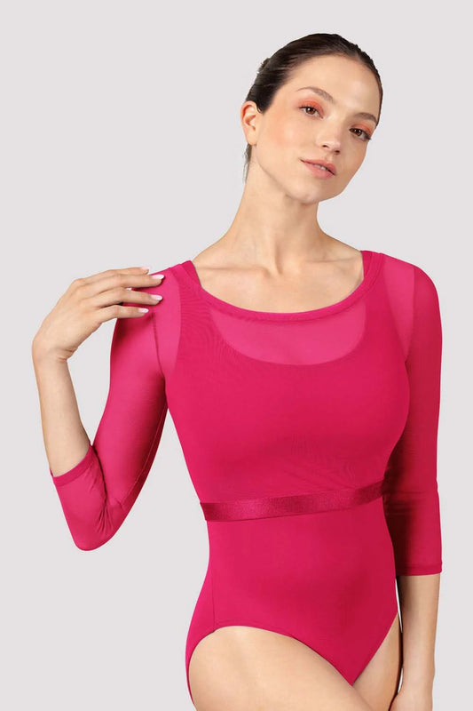 3/4 Sleeve Mesh Top - M7064