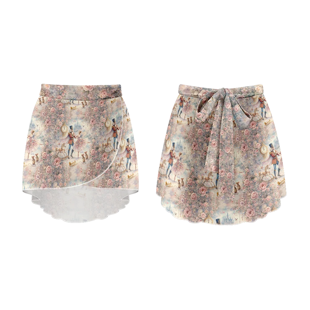 Nutcracker Print Mesh Delphine Wrap Skirt