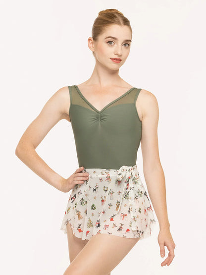 Girls Petal Skirt - Christmas Dogs