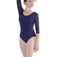 Corset Bodice Leotard with Mesh Sleeves - 292