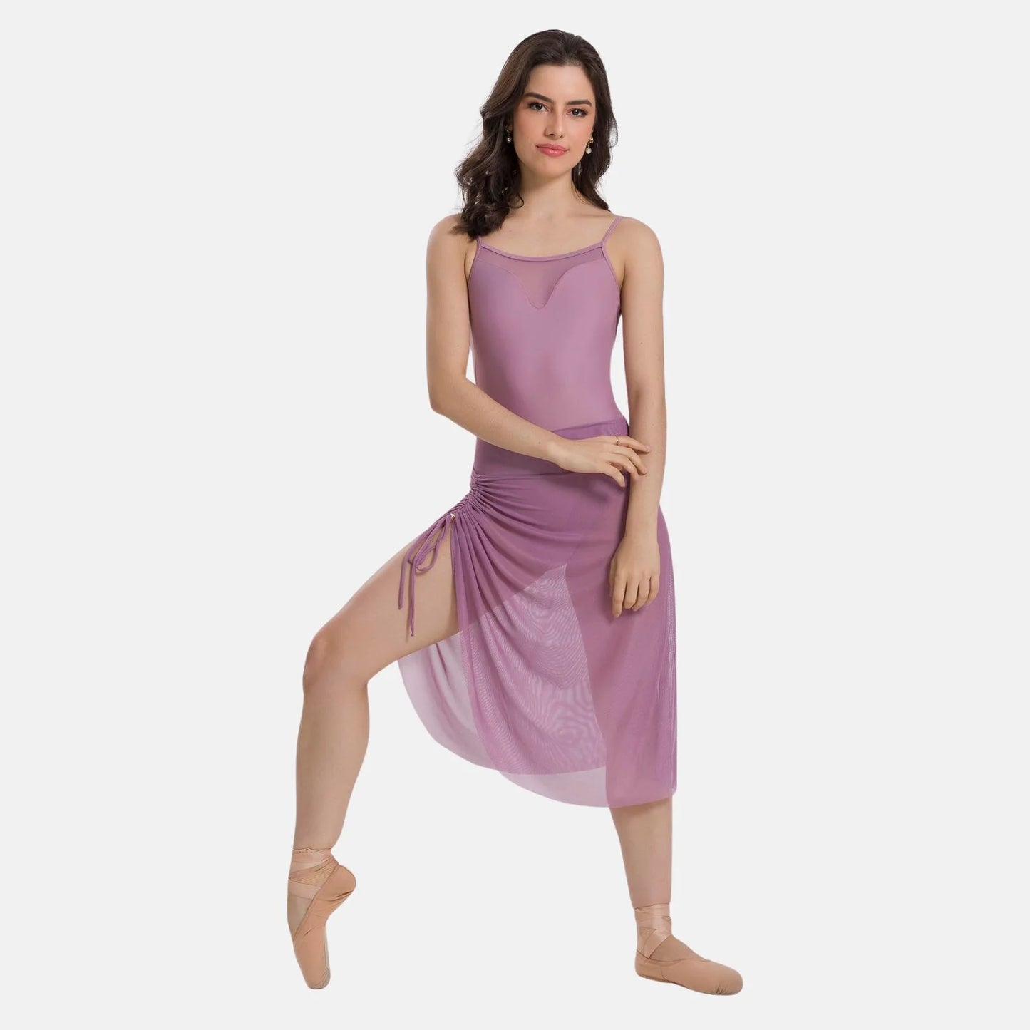 Alicia Long Ruched Mesh Skirt - BY75