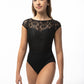Camisole Leotard with Cap Sleeve Lace Overlay - 2555A