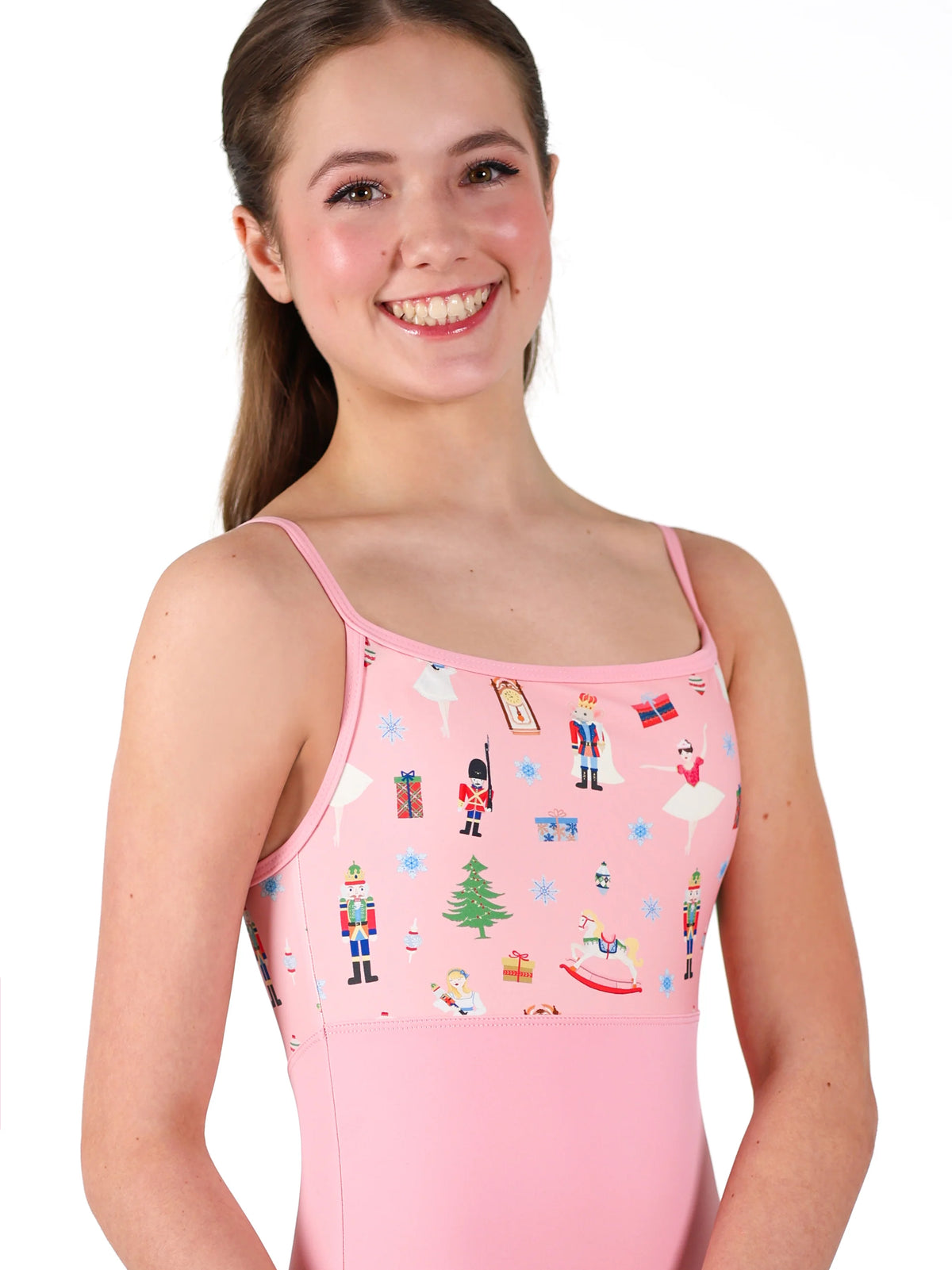 Girls Holiday Nutcracker Print Camisole Leotard - 2902C