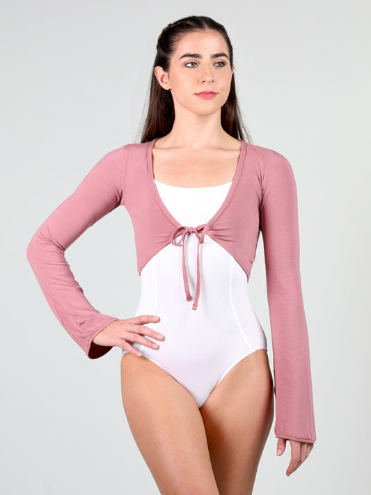 Macaron Modal Tie-Front Cropped Top - 4019A