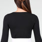 Macaron Modal Tie-Front Cropped Top - 4019A