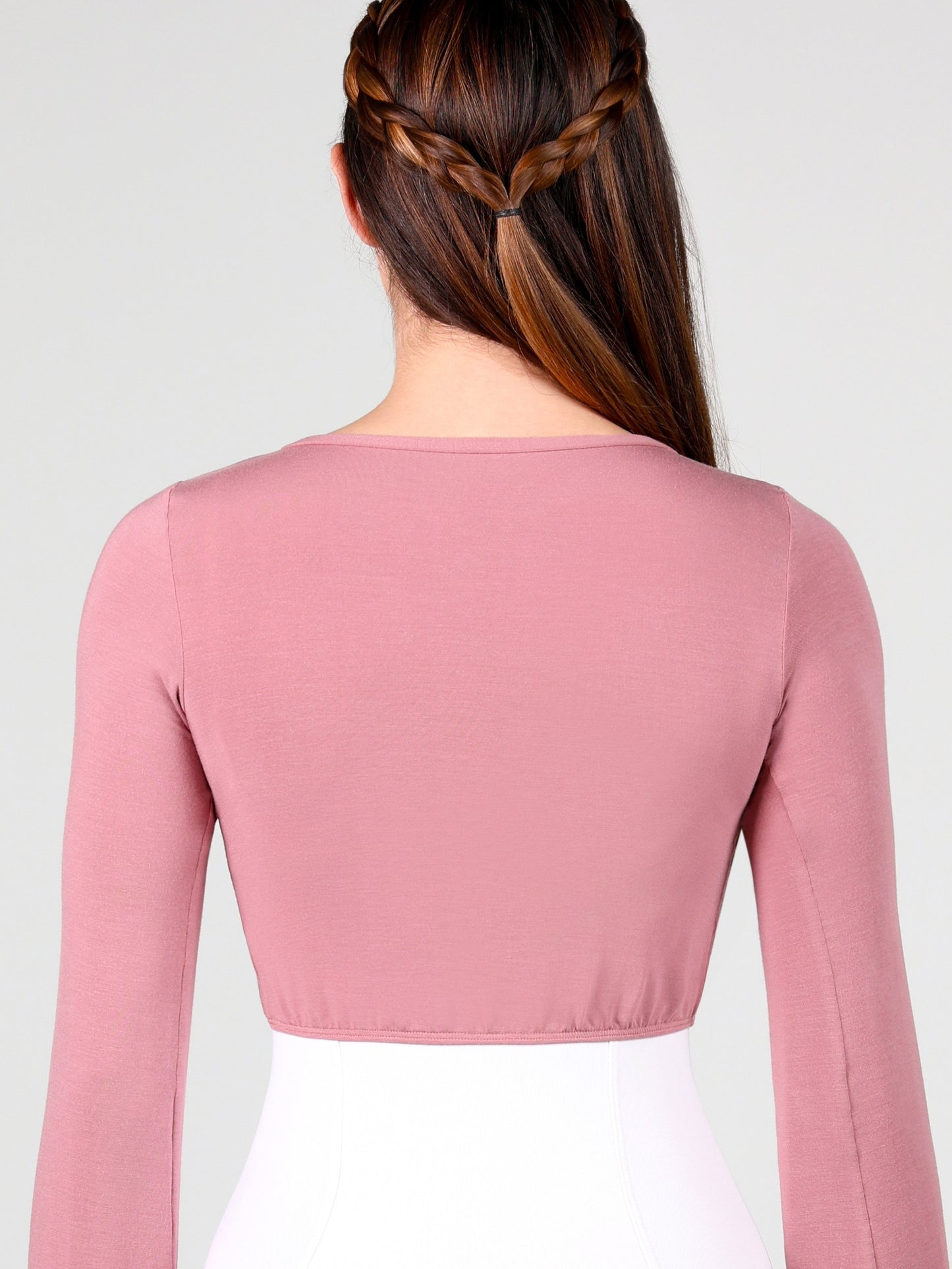 Macaron Modal Tie-Front Cropped Top - 4019A