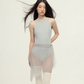 SecondSkin Draped Waterfall Halter Leotard