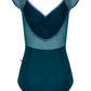 Elli Mesh Cap Sleeve Leotard - Zenith