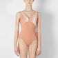 Alicia Velvet Tank Leotard - Blush