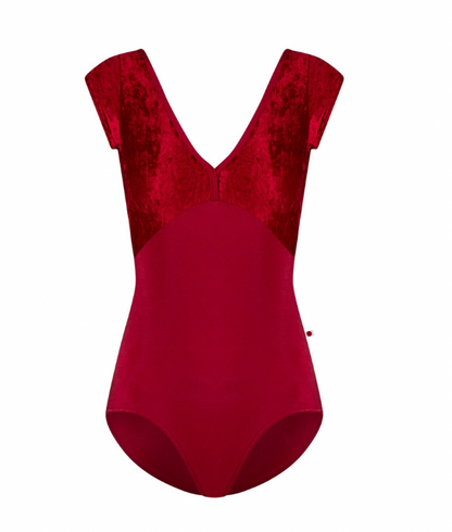Alicia Velvet Cap Sleeve Leotard - Berry