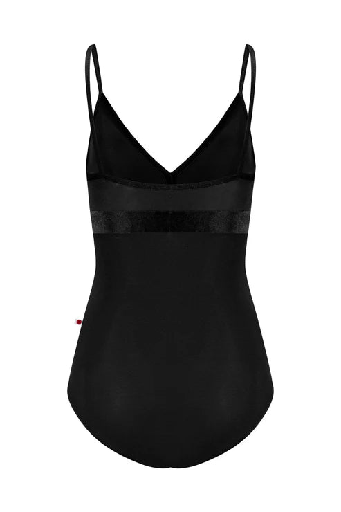 Zoe Camisole Leotard - Black Velvet Trim