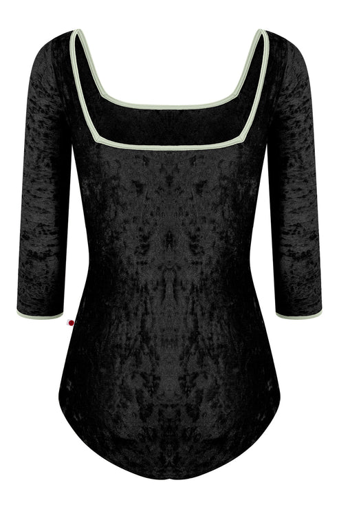 Marieke Three Quarter Sleeve Leotard - Black