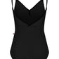 Daria Camisole Leotard - Black/Black Velvet