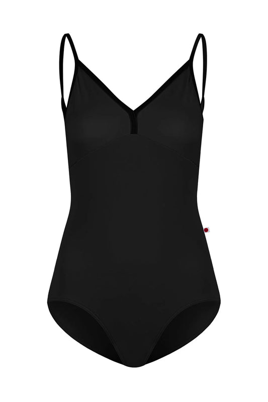 Daria Camisole Leotard - Black/Black Velvet
