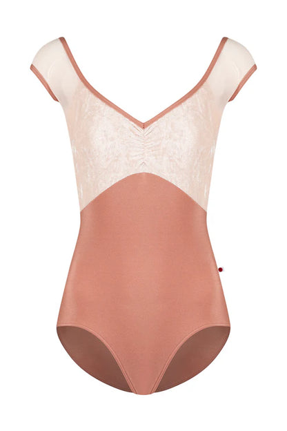 Elli Mesh Cap Sleeve Leotard - Rosewood