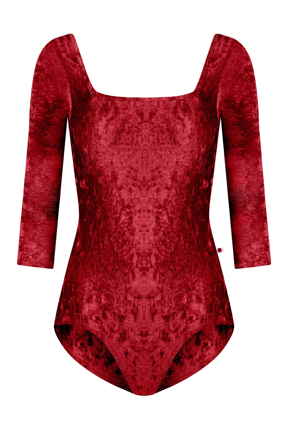 Marieke Three Quarter Sleeve Leotard - Dark Red Velvet