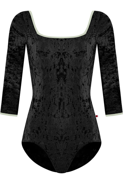 Marieke Three Quarter Sleeve Leotard - Black