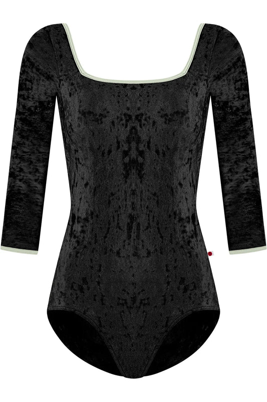 Marieke Three Quarter Sleeve Leotard - Black