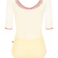 Nina Mesh Half Sleeve Leotard - Vanilla