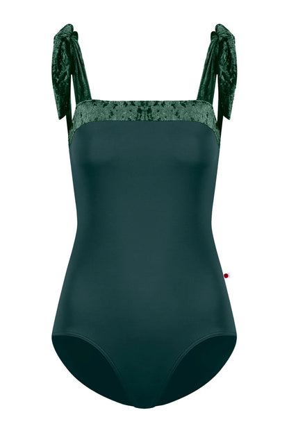 Mimi Shoulder Tie Leotard - Kale