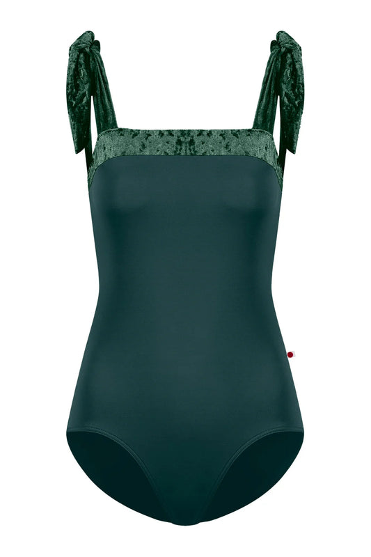 Mimi Shoulder Tie Leotard - Kale