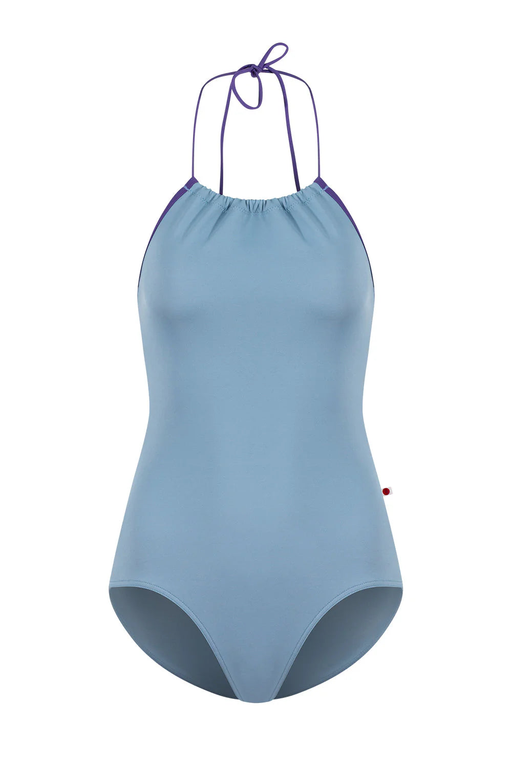 Monique Tie Halter Leotard - Blue Grey