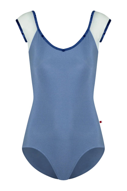 Nina Mesh Cap Sleeve Leotard - Artic