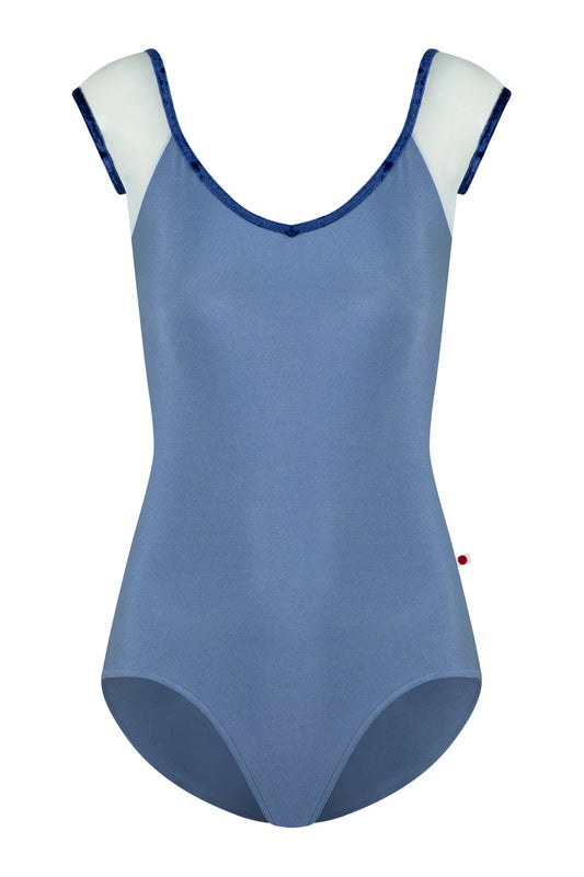 Nina Mesh Cap Sleeve Leotard - Artic