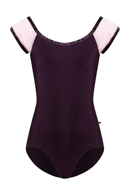 Girls Wendy Cap Sleeve Leotard - Eggplant