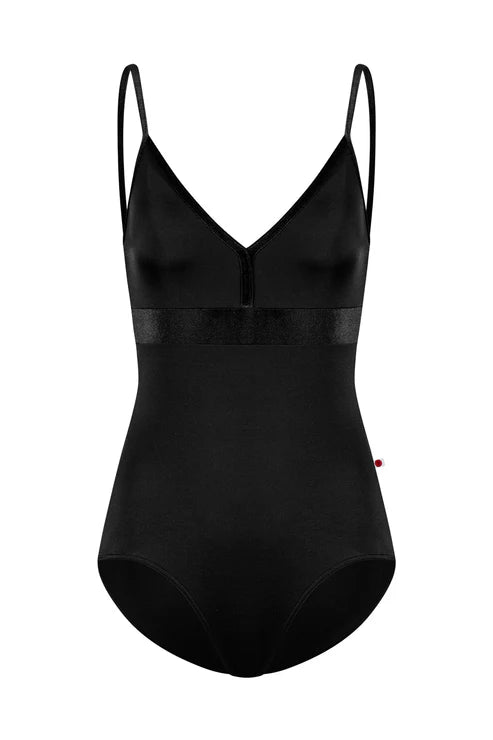 Zoe Camisole Leotard - Black Velvet Trim
