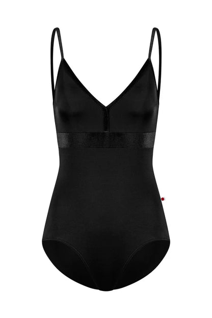 Zoe Camisole Leotard - Black Velvet Trim
