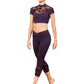 Leggings with Floral Mesh Insert - FP5223