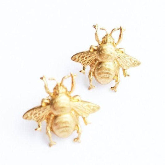 Gold Bumblebee Stud Earrings