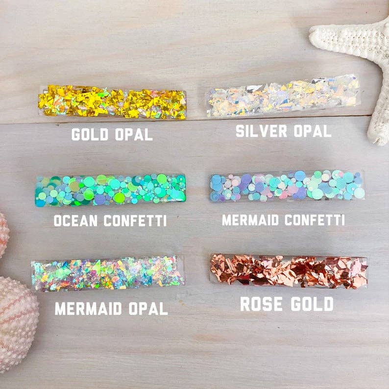 Resin Glitter Hair Clips
