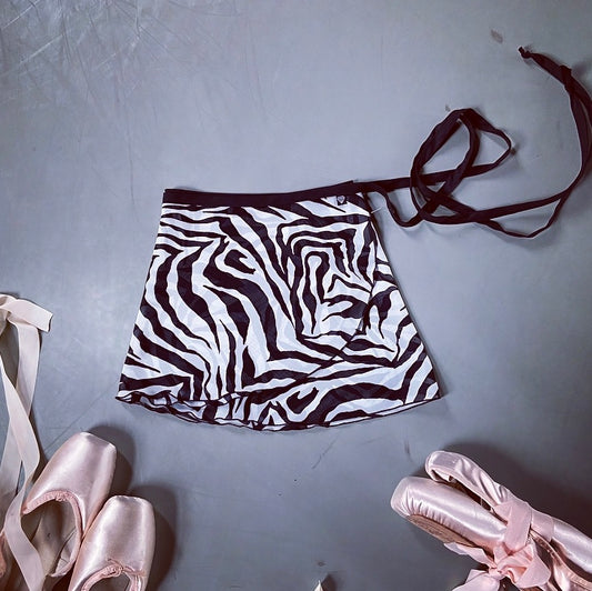 Girls Zebra Print Wrap Skirt