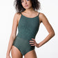 Jewel Neck with Mesh Overlay - 2218A
