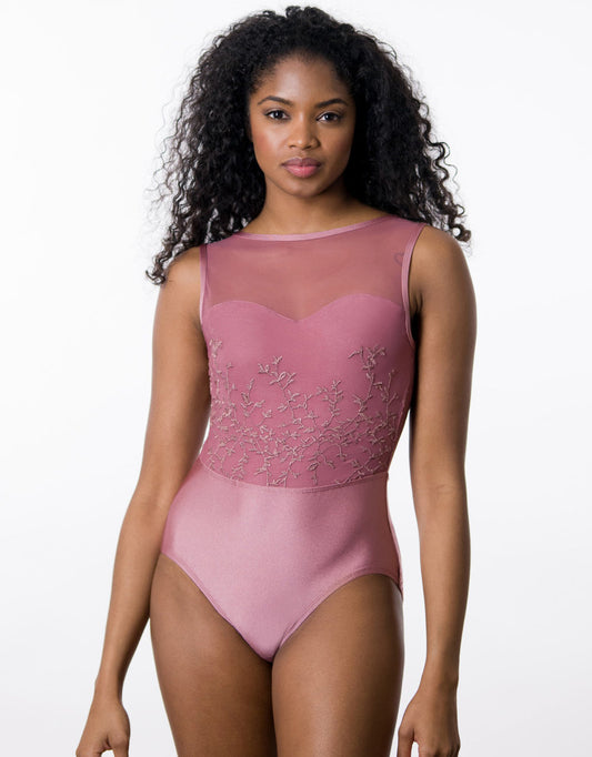 Jewel Neck Leotard with Sweetheart Bodice - 2221A
