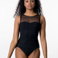 Jewel Neck Leotard with Sweetheart Bodice - 2221A